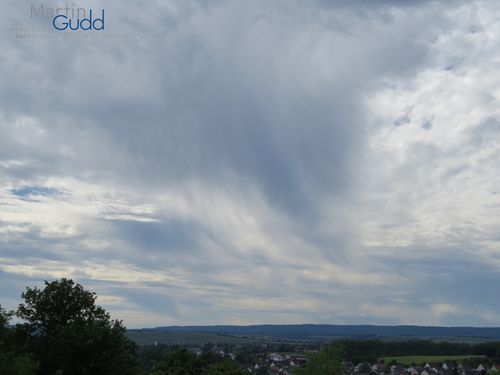 Ausgeprägte Fallstreifen unter Ac floccus